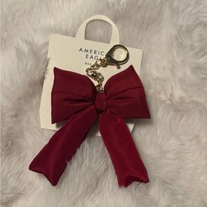 American Eagle Outfitters Red Bow bag charm/Keychain